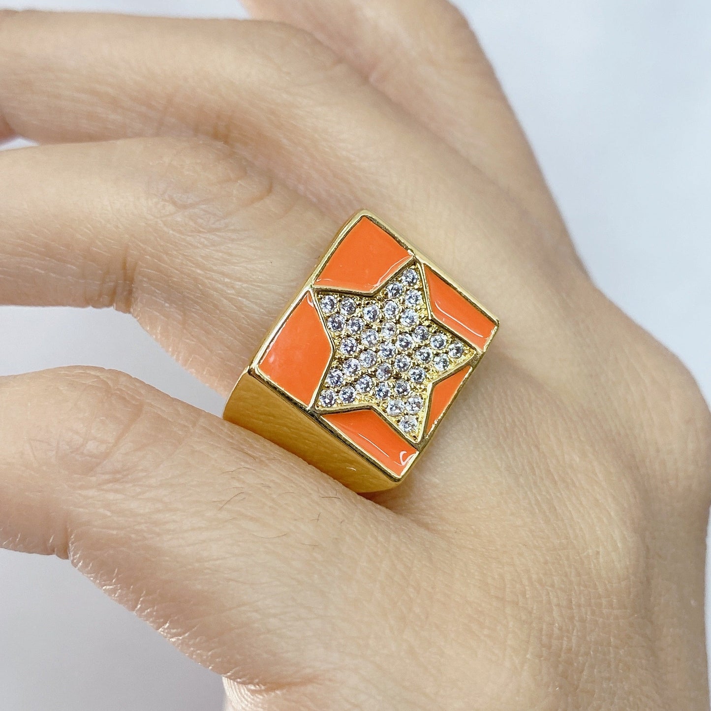 Anillo Chapa de Oro Ajustable ACO825-5