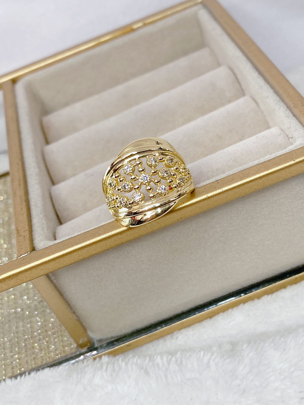Anillo Chapa de Oro Ajustable ACO949-1