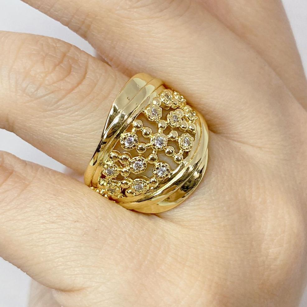 Anillo Chapa de Oro Ajustable ACO949-1