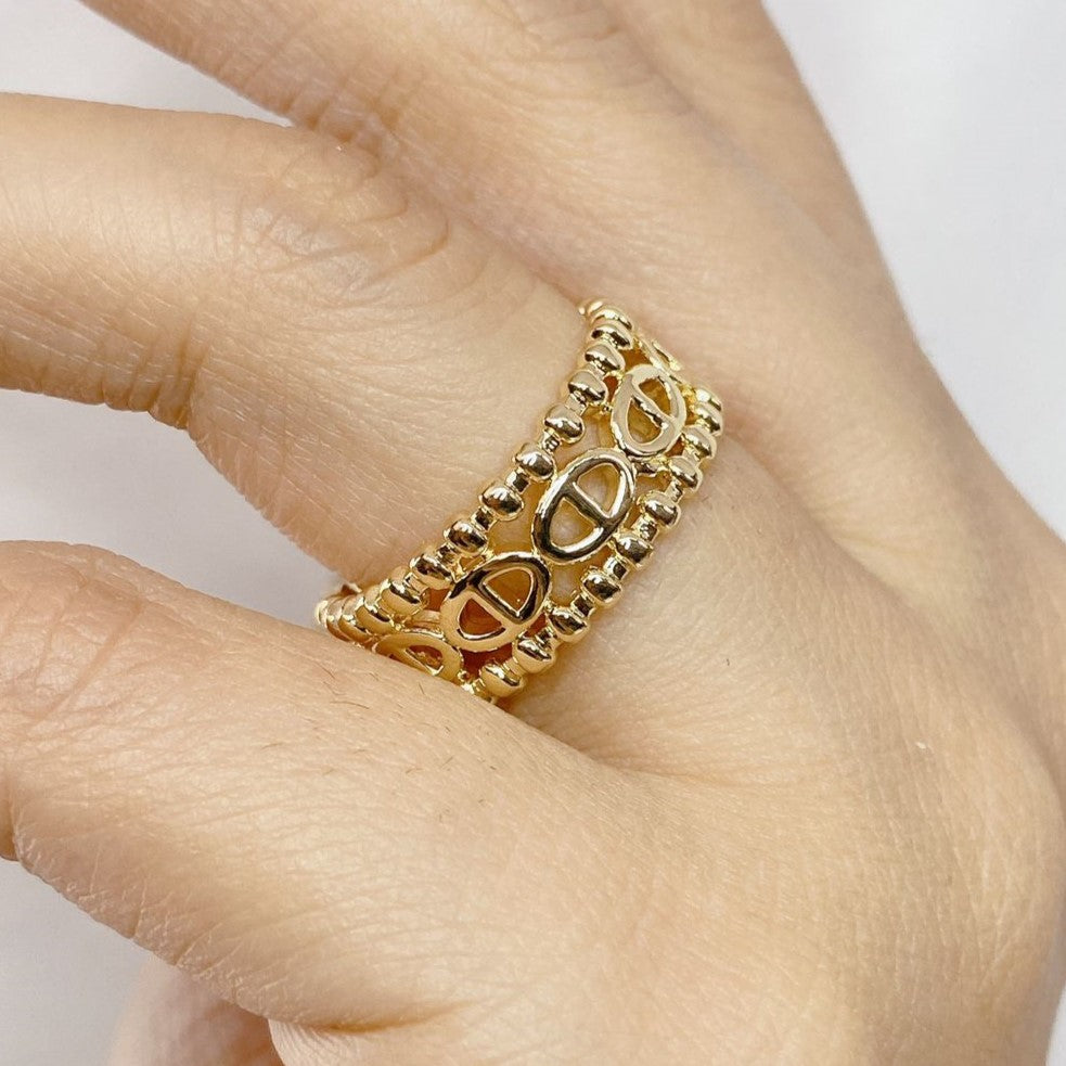 Anillo Chapa de Oro Ajustable ACO1208-1