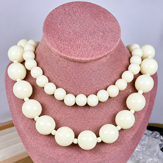 Collar Doble de Acrilico y Chapa de Oro CC2610-10