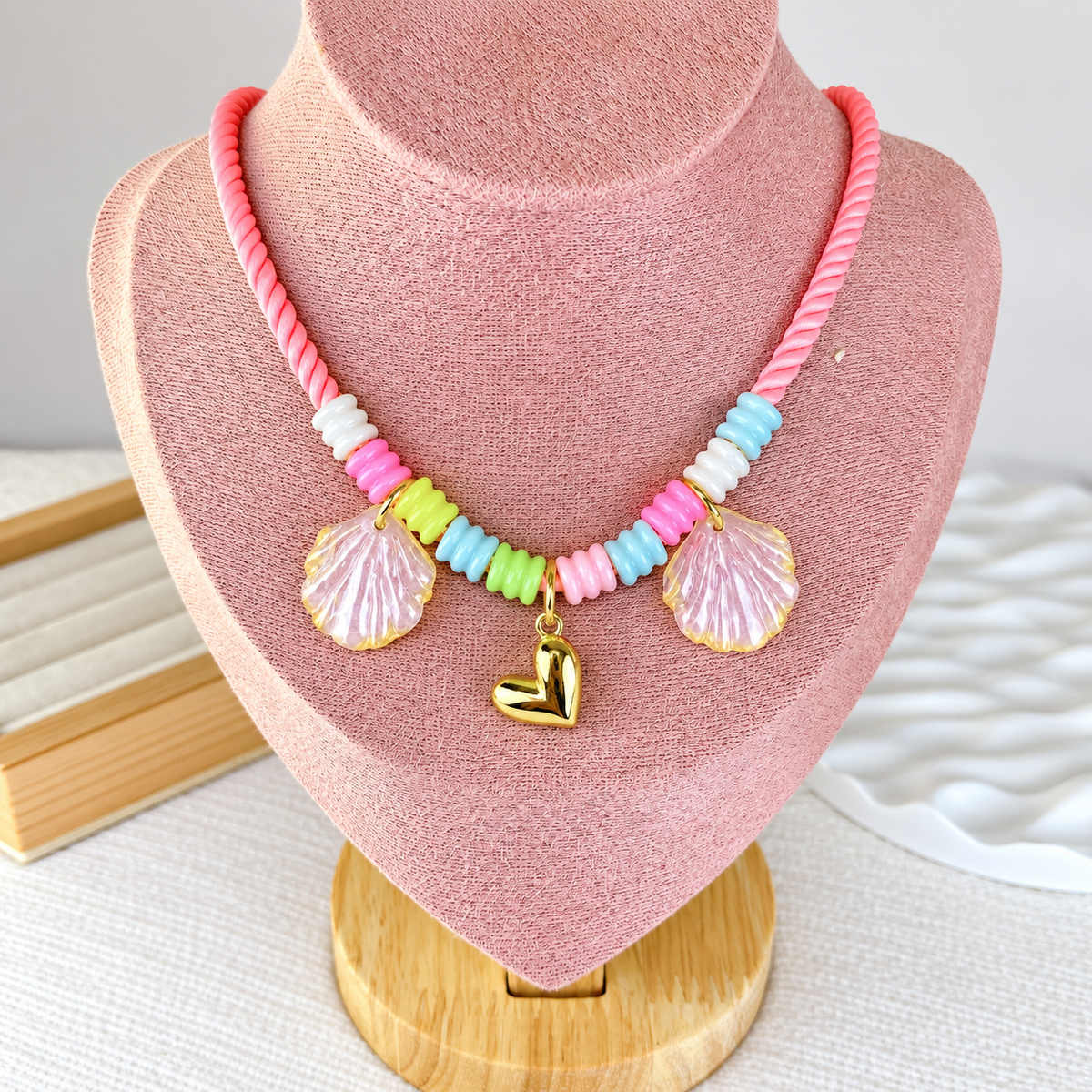 Collar Tejido con Dije de Chapa de Oro CC2505-1
