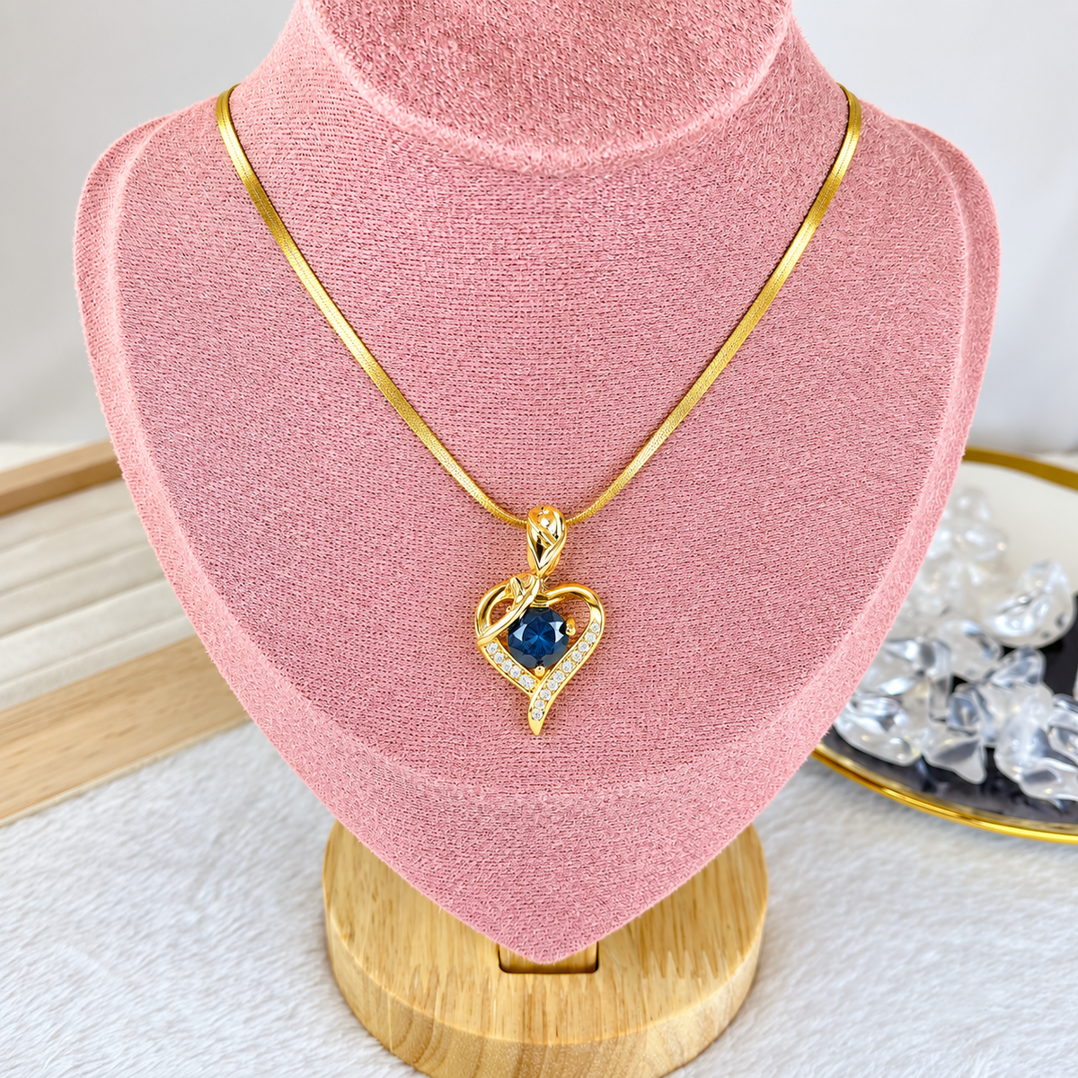 Collar de Acero Inoxidable y Dije de Chapa de Oro CAI3127-6