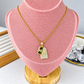 Collar de Acero Inoxidable y Dije de Chapa de Oro CAI3374-1