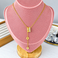 Collar de Acero Inoxidable y Dije de Chapa de Oro CAI3375-1