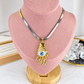 Collar de Acero Inoxidable y Dije de Chapa de Oro CAI3239-1