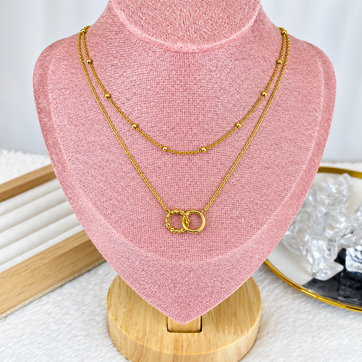 Collar Doble de Acero Inoxidable CAI3072-1