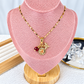 Collar de Acero Inoxidable y Dije de Chapa de Oro CAI3399-1
