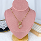 Collar de Acero Inoxidable con Dije de Chapa de Oro CAI3490-3