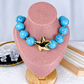 Collar de Acrilico y  Chapa de Oro CC2593-1