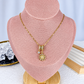 Collar de Acero Inoxidable con Dije de Chapa de Oro CAI3492-1