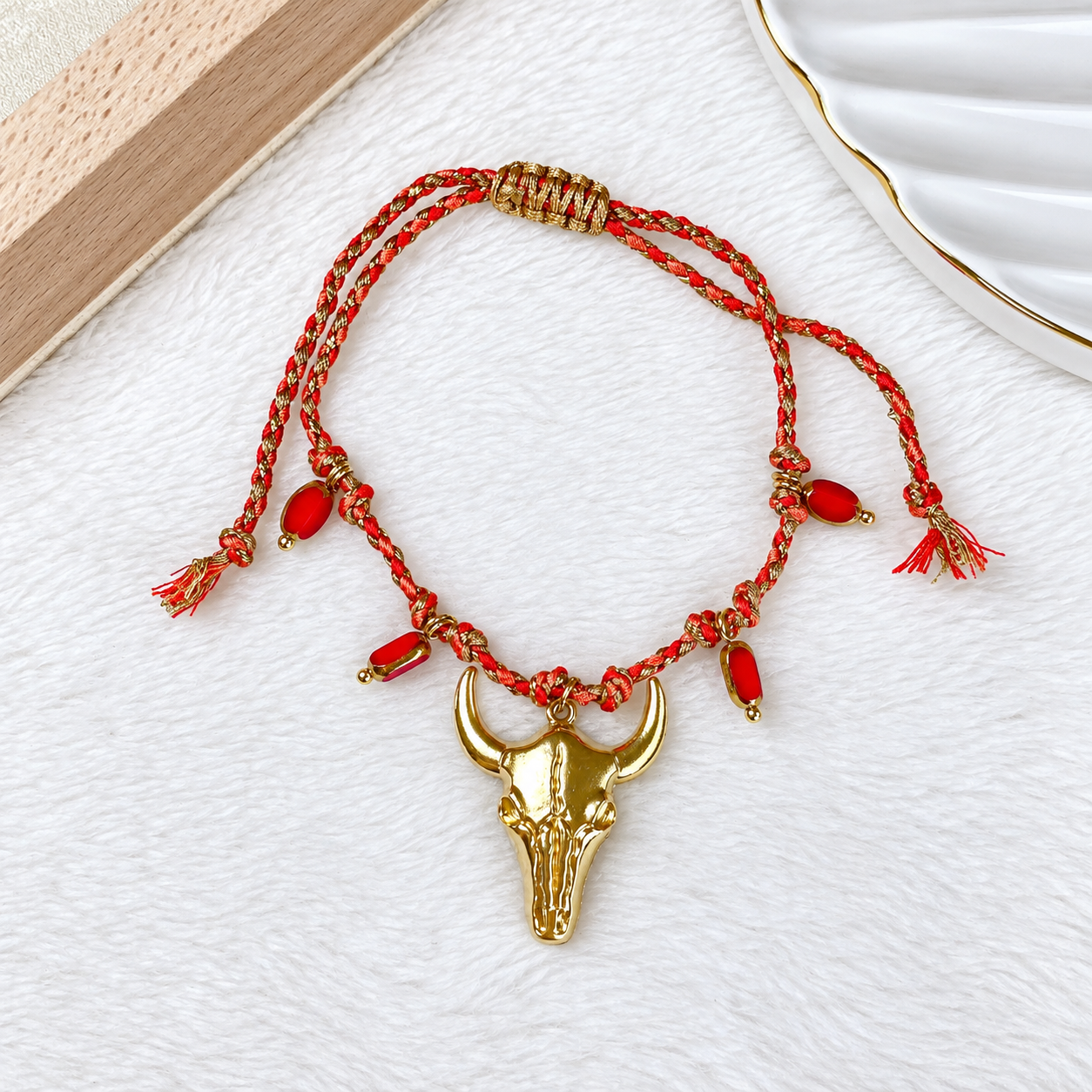 Pulsera Tejida y con Dijes de Acero Inoxidable PAI1754-2