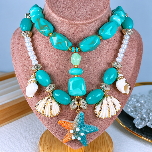 Collar Doble de Acrilico CB966-1