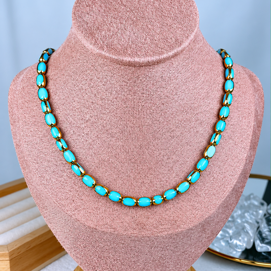 Collar de Acero Inoxidable y Cristal CAI3546-2