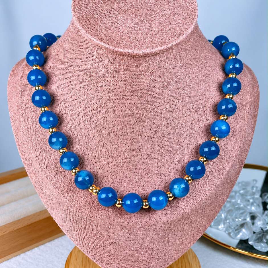 Collar de Acrilico y Chapa de Oro CC2540-1