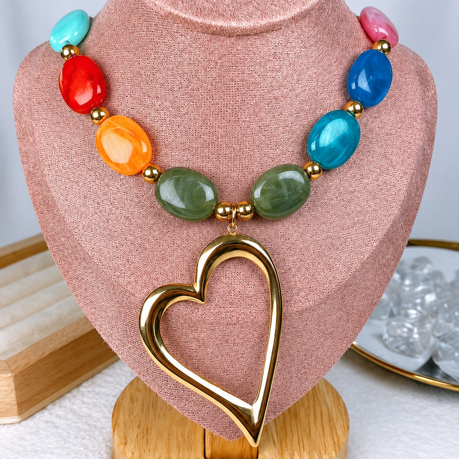 Collar de Resina y Acero Inoxidable CAI3543-1
