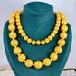 Collar Doble de Acrilico y Chapa de Oro CC2610-9