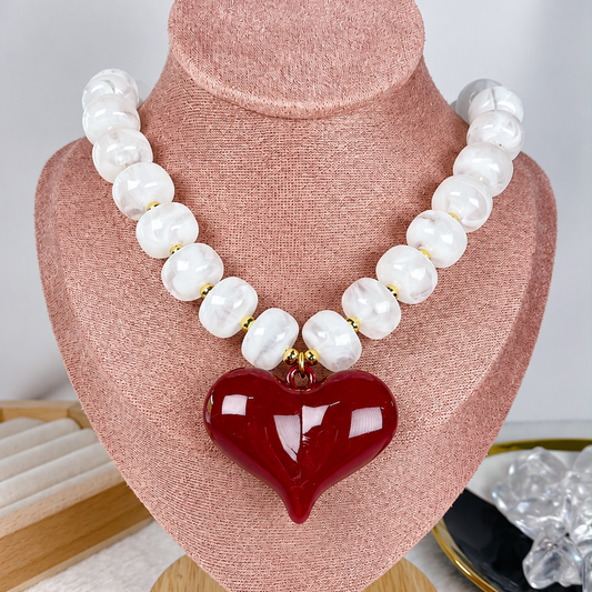 Collar de Acrilico y Chapa de Oro CC2621-1