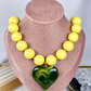 Collar Acrilico y Chapa de Oro CC2609-5