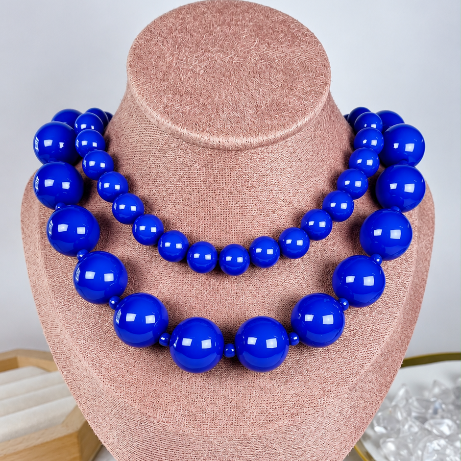 Collar Doble de Acrilico y Chapa de Oro CC2610-2