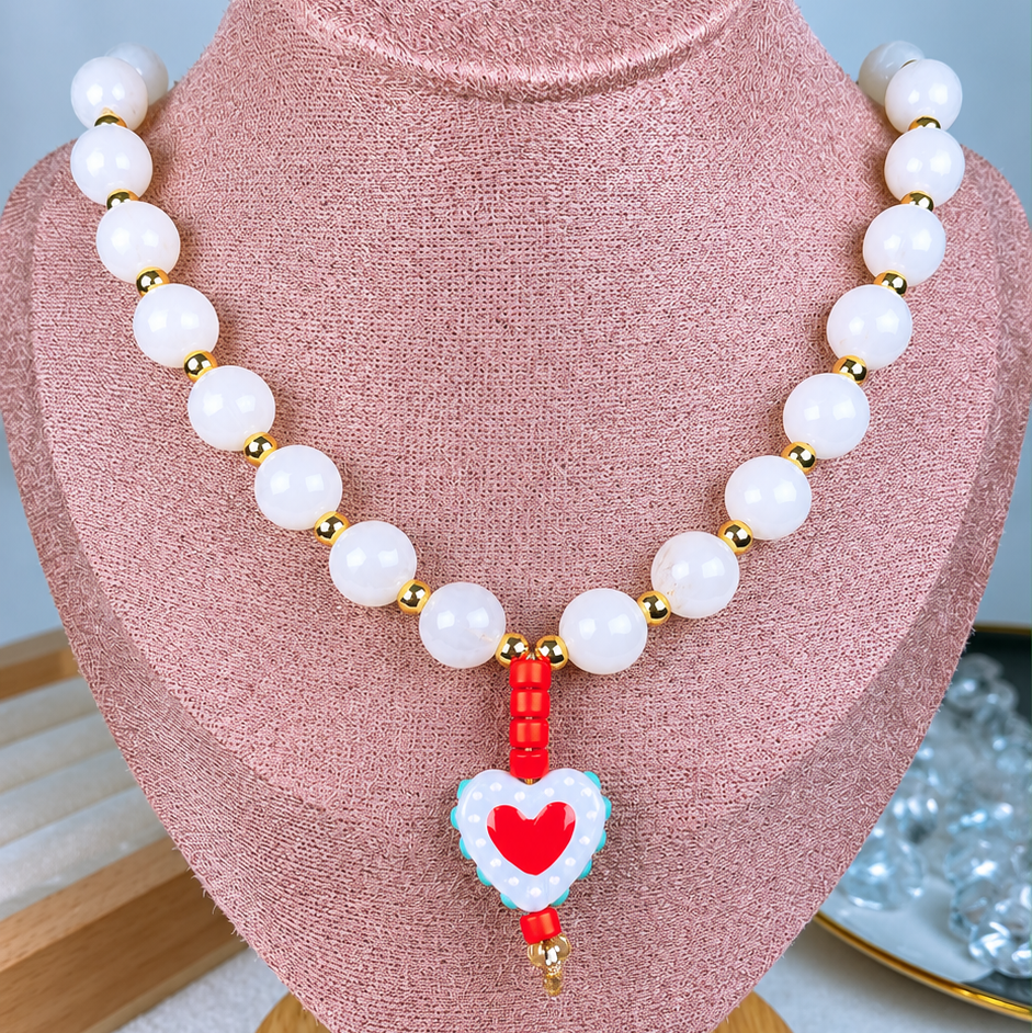 Collar de Acrilico y Chapa de Oro CC2615-2