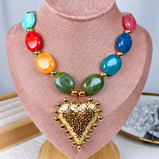 Collar de Resina y Acero Inoxidable CAI3544-1