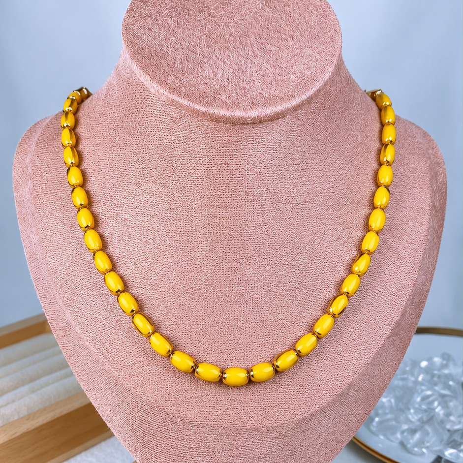 Collar de Acero Inoxidable y Cristal CAI3546-3