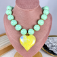 Collar Acrilico y Chapa de Oro CC2609-6