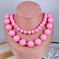 Collar Doble de Acrilico y Chapa de Oro CC2610-5