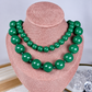 Collar Doble de Acrilico y Chapa de Oro CC2610-7