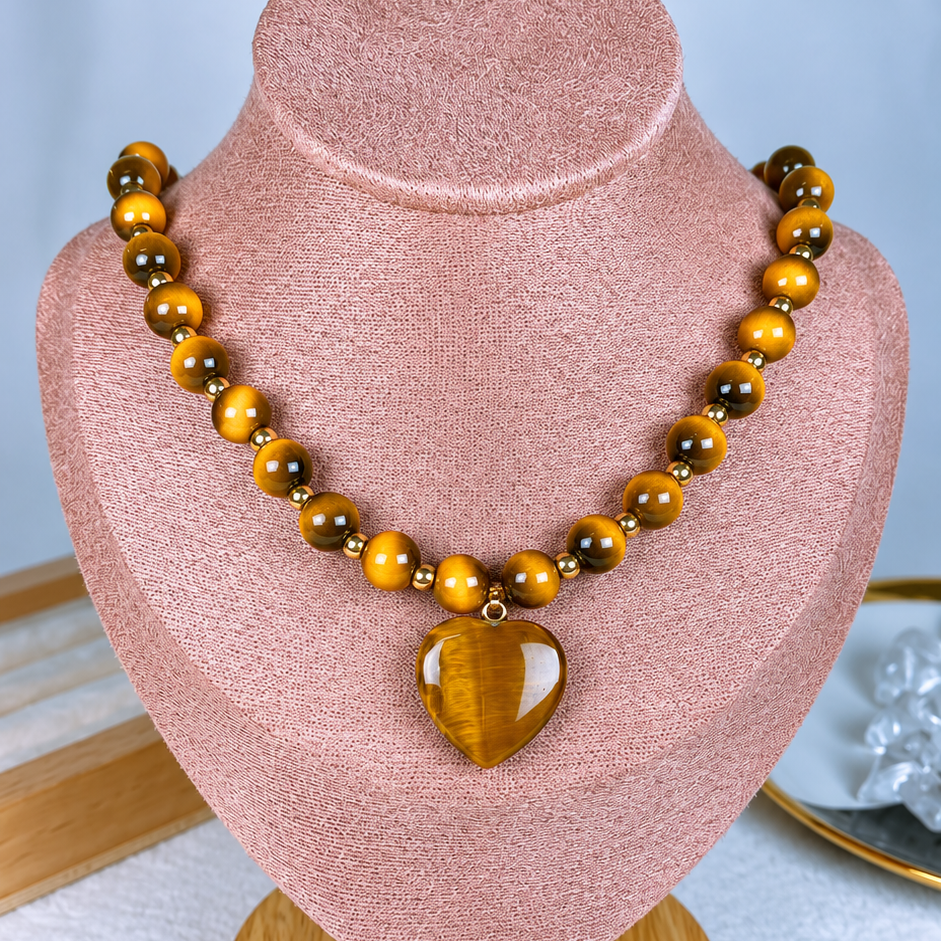 Collar de Acrilico y Chapa de Oro CC2614-4