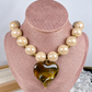 Collar Acrilico y Chapa de Oro CC2609-3