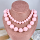 Collar Doble de Acrilico y Chapa de Oro CC2610-4