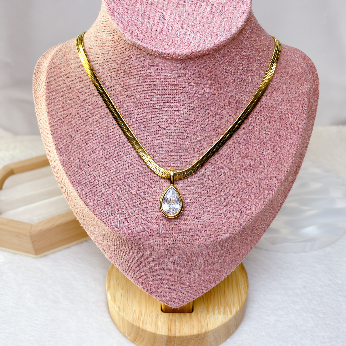 Collar de Acero Inoxidable y Dije de Chapa de Oro CAI3583-1