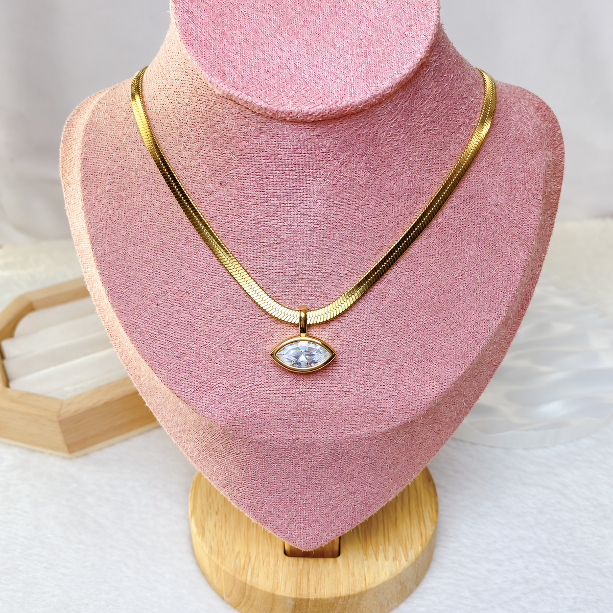 Collar de Acero Inoxidable y Dije de Chapa de Oro CAI3584-1