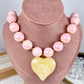 Collar Acrilico y Chapa de Oro CC2609-7