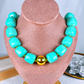Collar de Acrilico y Chapa de Oro CC2613-11