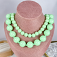 Collar Doble de Acrilico y Chapa de Oro CC2610-8