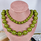 Collar Doble de Acrilico y Chapa de Oro CC2610-6
