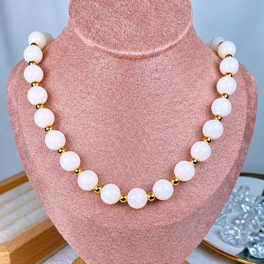 Collar de Acrilico y Chapa de Oro CC2540-4