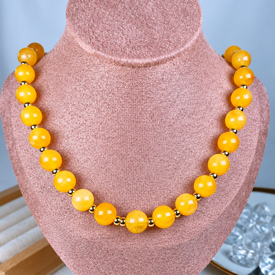 Collar de Acrilico y Chapa de Oro CC2540-7