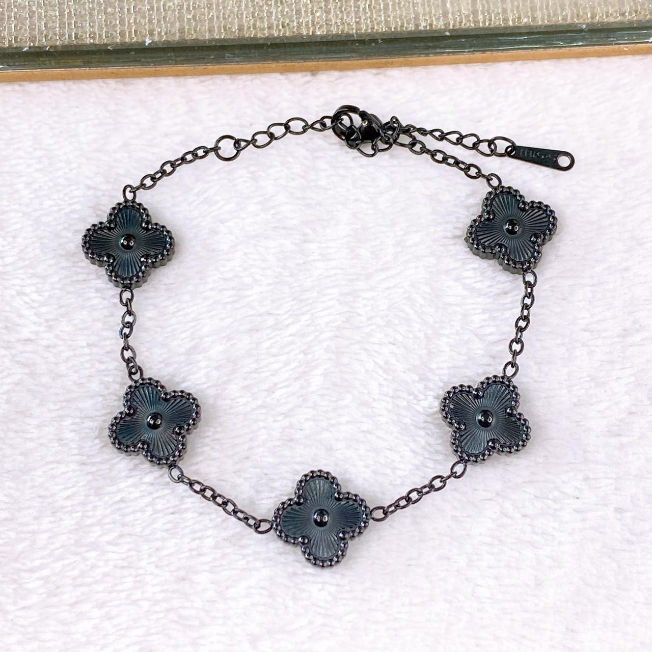 Pulsera de Acero Inoxidable de Trebol Grande PAI1542-1