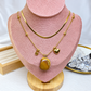 Collar Doble de Acero Inoxidable y Resina CAI3561-1