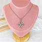 Collar de Acero Inoxidable con Dije de Chapa de Oro CAI3503-2