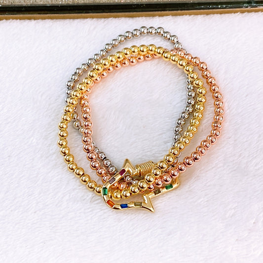 Set Pulseras de Chapa de Oro COP1879-2