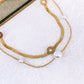 Collar Doble de Acero Inoxidable CAI3345-1