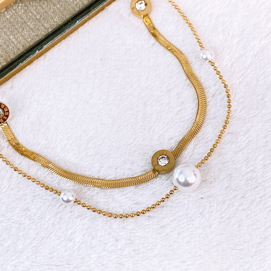 Collar Doble de Acero Inoxidable CAI3345-1
