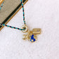 Collar Trenzado con Dijes de Chapa de Oro CC2554-1