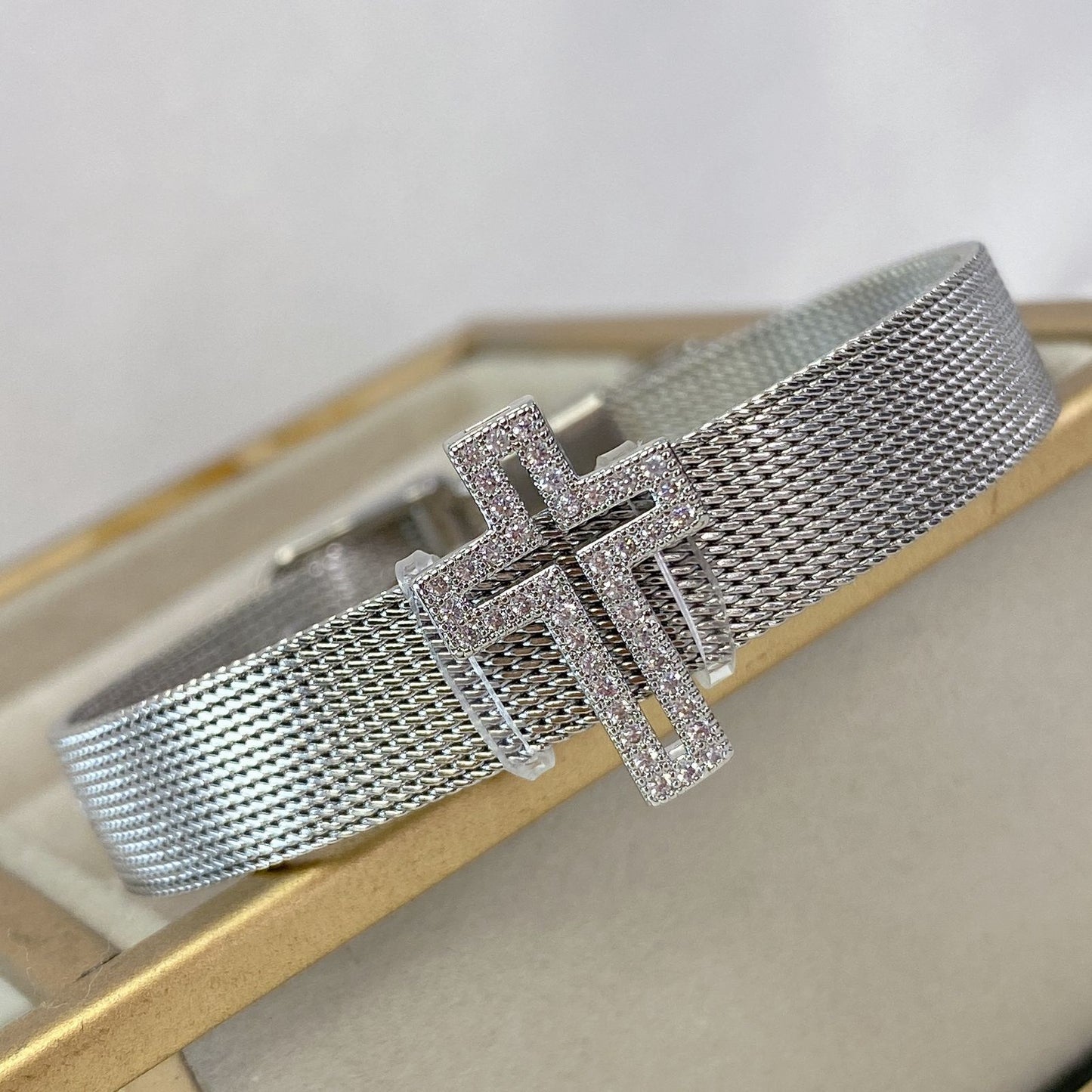 Pulsera de Acero Inoxidable + Dije de Chapa de Oro PAI891-2