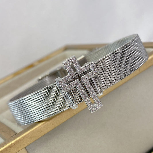 Pulsera de Acero Inoxidable + Dije de Chapa de Oro PAI891-2
